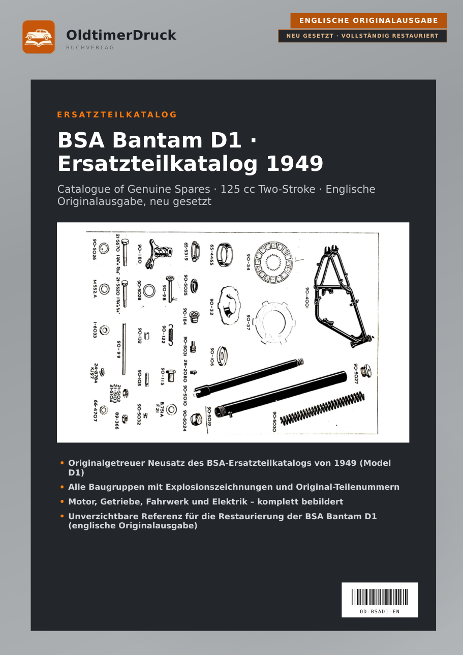 Cover BSA Bantam D1 · Ersatzteilkatalog 1949