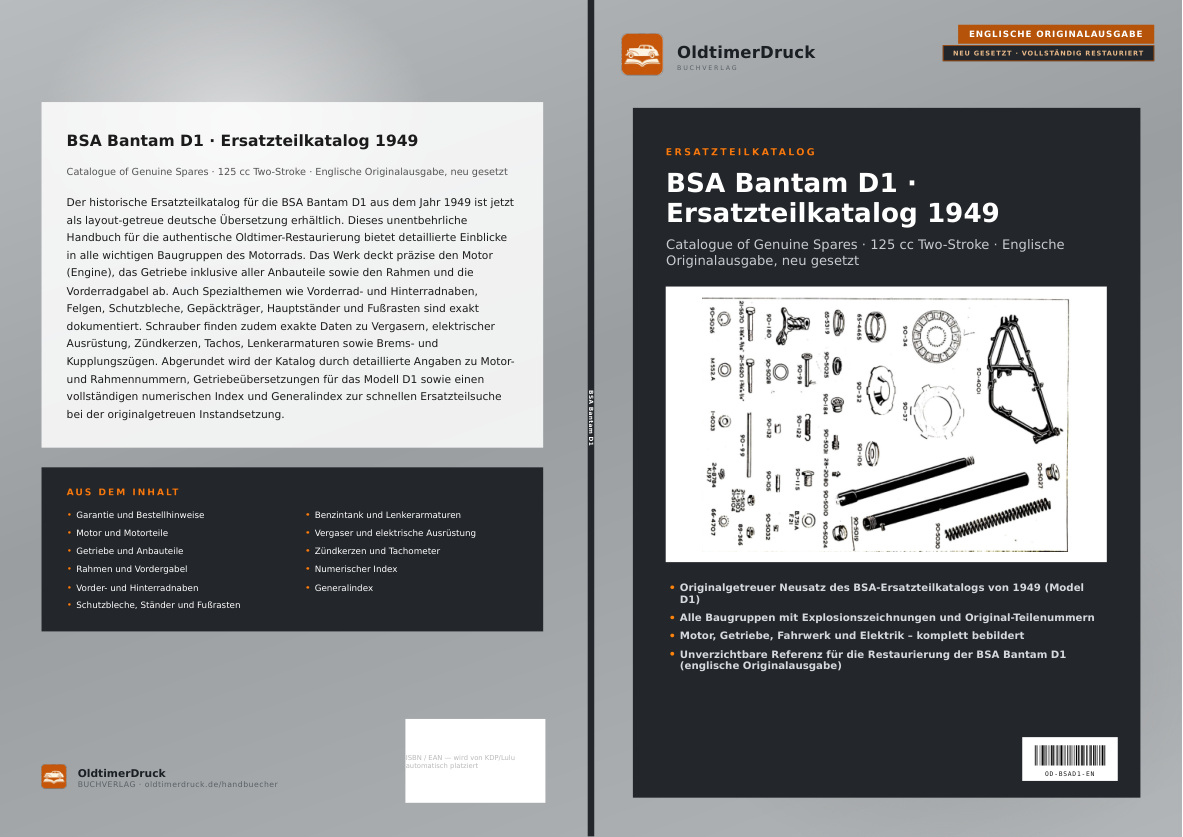 Blick ins Buch: BSA Bantam D1 · Ersatzteilkatalog 1949