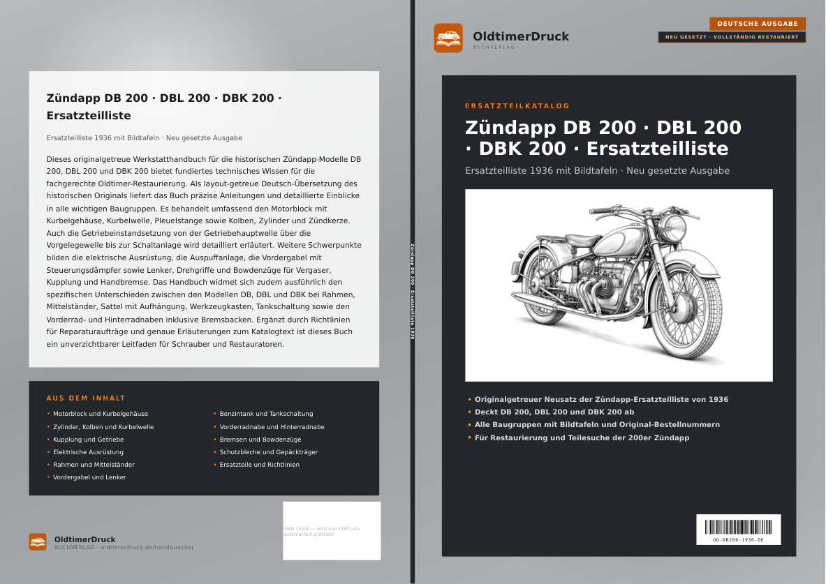 Blick ins Buch: Zündapp DB 200 · DBL 200 · DBK 200 · Ersatzteilliste