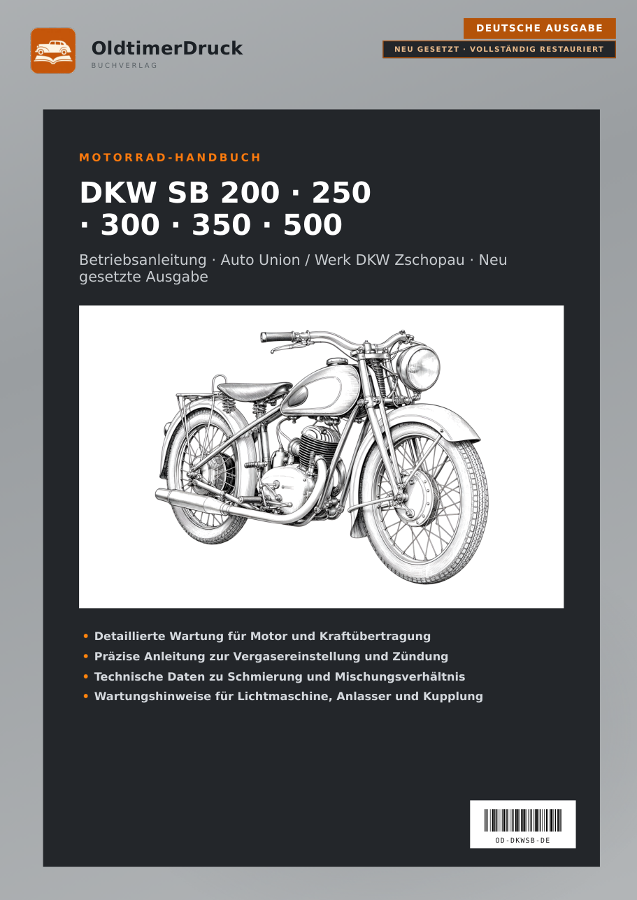 DKW SB 200 · 250 · 300 · 350 · 500 — Werkstatthandbuch Cover