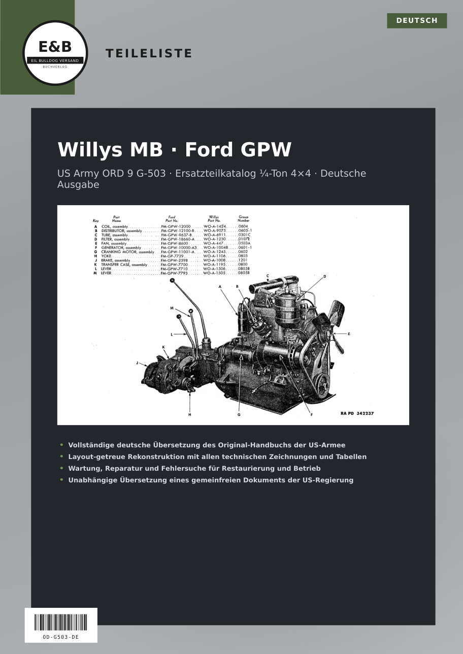 Cover Willys MB · Ford GPW Teileliste