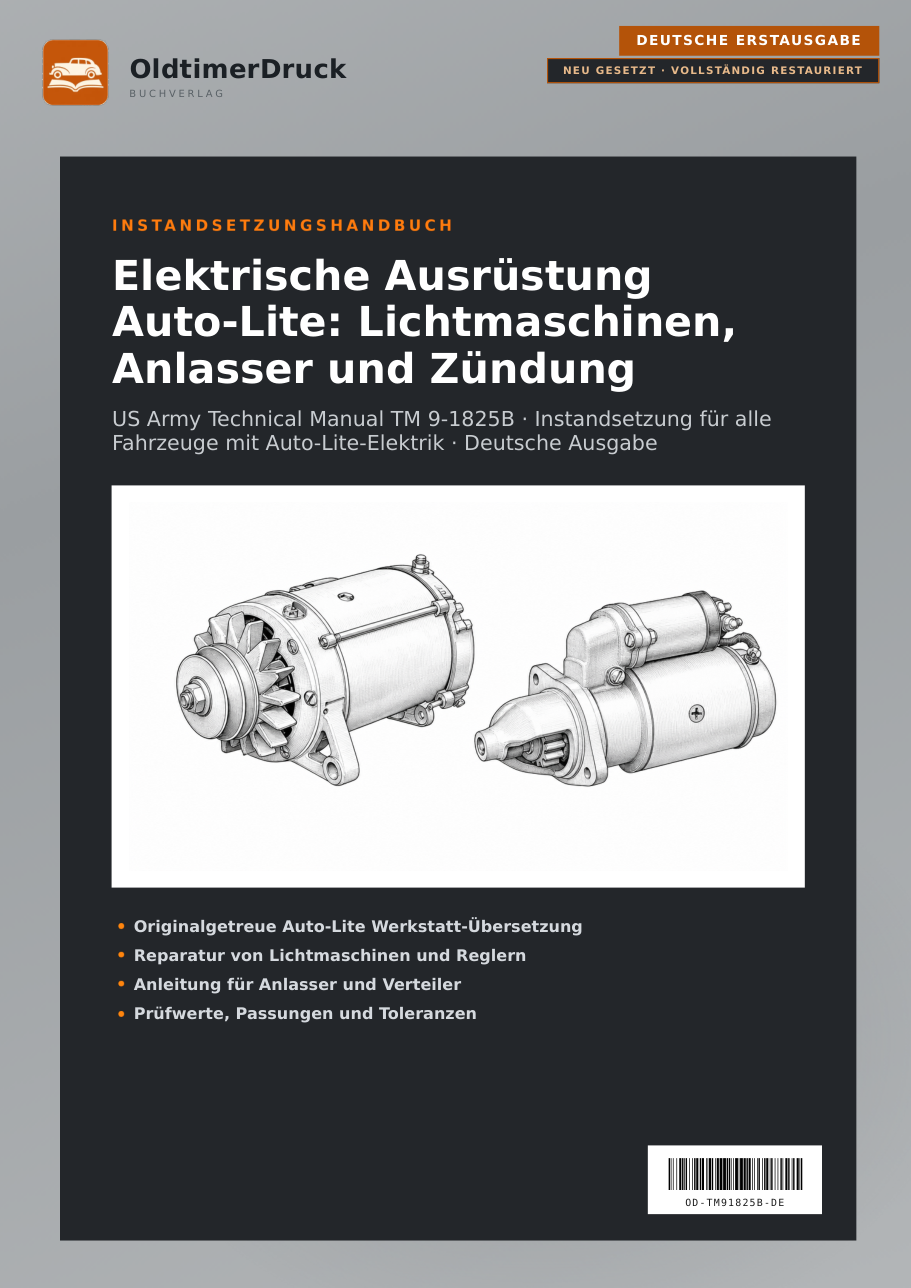 Cover Elektrische Ausrüstung Auto-Lite: Lichtmaschinen, Anlasser und Zündung