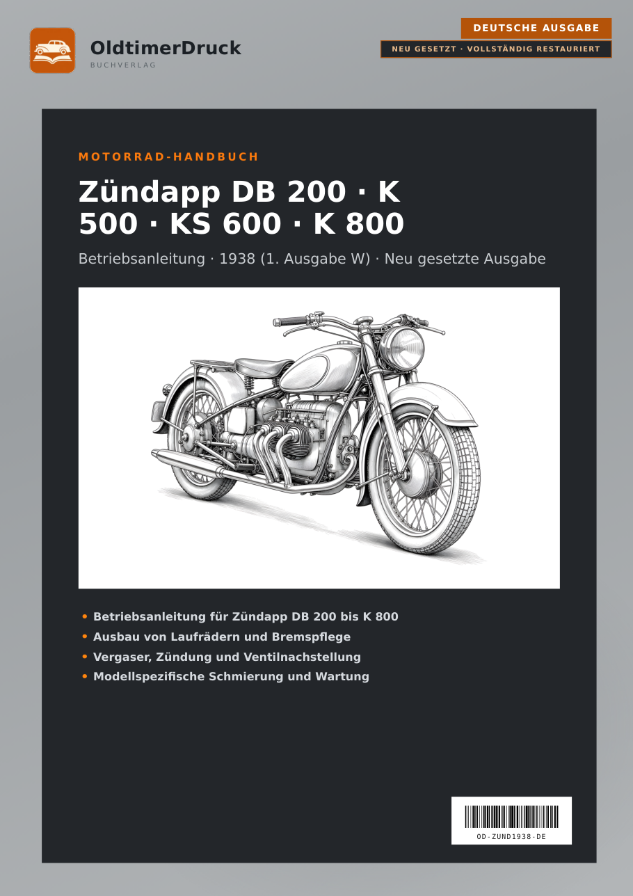 Cover Zündapp DB 200 · K 500 · KS 600 · K 800